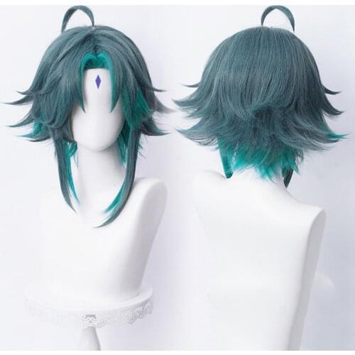 Hot Game Genshin Impact Xiao cosplay props Blue wigs for Halloween Christmas Party Masquerade Anime Shows cosplay performance