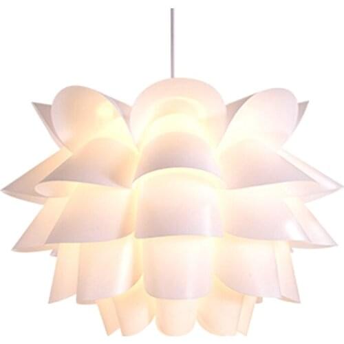 Art DIY Lotus Flower Lamp Shade Modern Pendant Light Shade White Warm Yellow Lamp Shade Hanging Lamp Room House