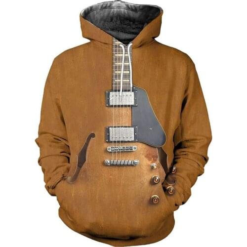 3D full print Electric Guitar Art zipper Sweatshirt casual Street hip-hop fashion Hoodie QQ