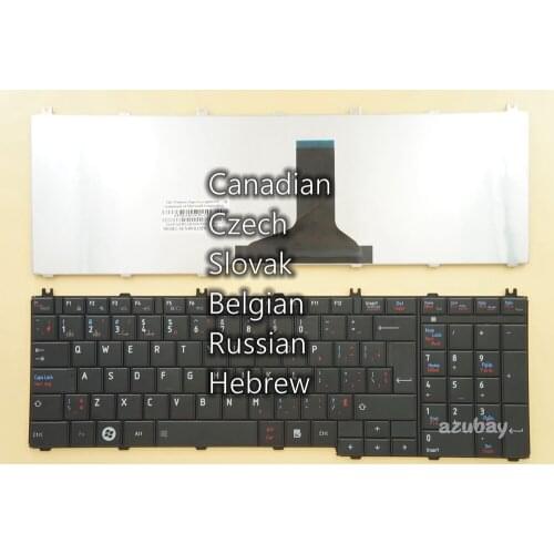 Canadian Czech Slovak Belgian Russian Hebrew Keyboard For Toshiba C675D L650 L650D L655 L655D L660 L665 L660D L665D L750 L750D
