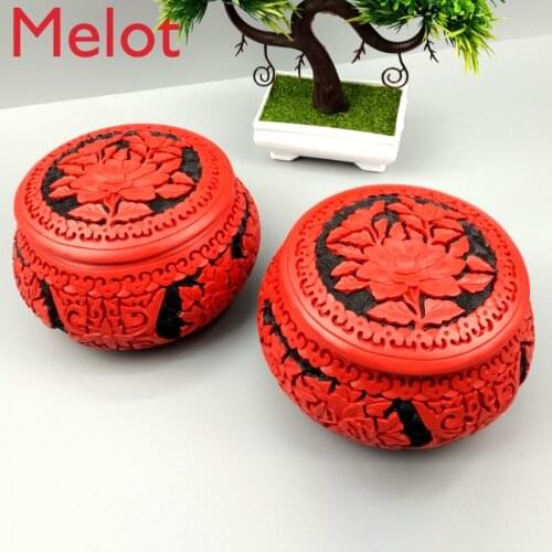 Chinese Characteristics Beijing Craft Souvenirs Foreign Affairs Business Gifts Carved Lacquer Ware Go Jar Home Desk Decor