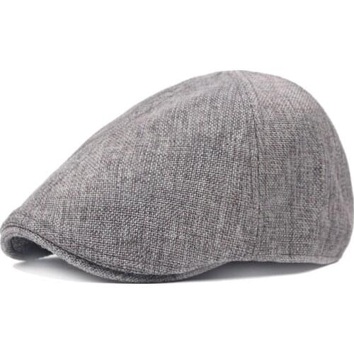 Summer Cotton Linen Berets for Men Women Casual Solid Peaked Cap Fashion Cabby Driving Flat Newsboy Ivy Cap for Unisex GH-745