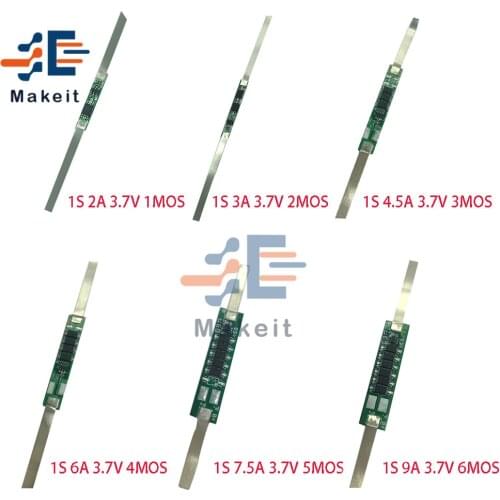 1S 3.7V 2A 1MOS 3A 2MOS 4.5A 3MOS 6A 4MOS 7.5A 5MOS 9A 6MOS 18650 Li-Ion Lithium Battery with Nickel strip 1-6MOS