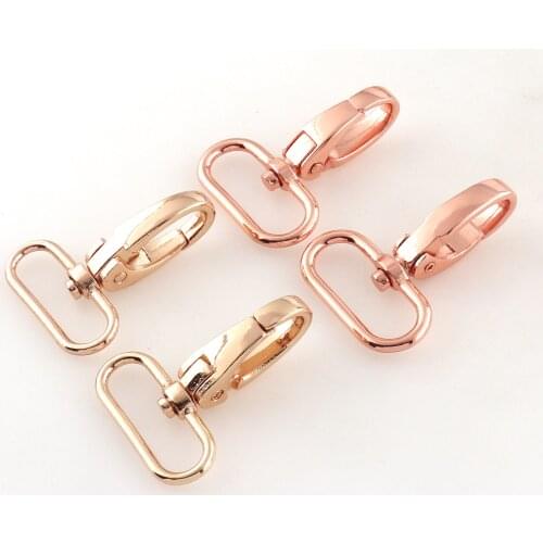 32mm Swivel Clasp Claw Rose Gold For Dog Tie-out Collar Webbing Lobster Clasp Swivel Dog Hook Handbag Clip Purse Clasp Strap