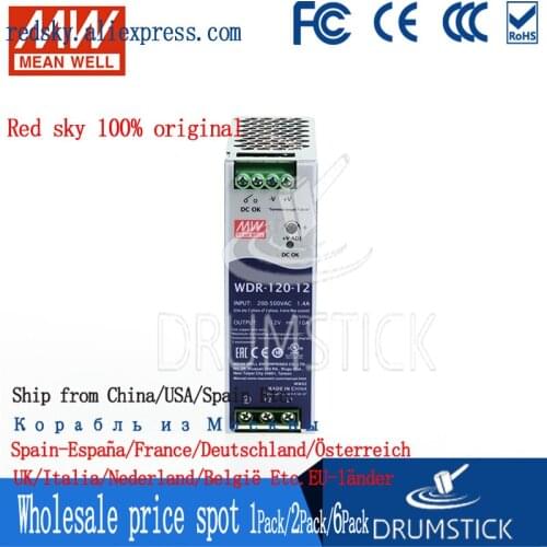 Friendly MEAN WELL 12Pack WDR-120-12 12V 10A meanwell WDR-120 12V 120W Single Output Industrial DIN RAIL Power Supply