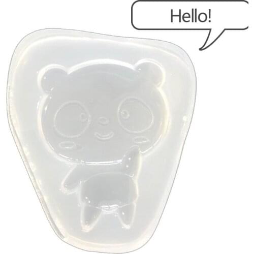 Cute Cartoon Panda Bear Pendant Resin Casting Mold Silicone Mold DIY Pendant Accessories Jewelry Making Tool