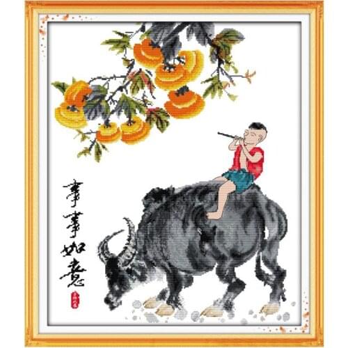 Bird and flowers cross stitch kit aida 14ct 11ct count print canvas stitches embroidery DIY handmade needlework