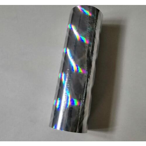 Oblique beam light pattern silver holographic hot stamping foil press on paper or plastic materials transfer film