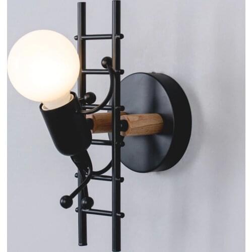 Nordic Villain Wall Lamp Art Villain Climbing Stairs Lamp Childrens Room Lamp Light Bedroom Bedside Wall Sconce Light Fixture