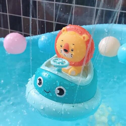 New Baby Bath Toy Swimming Bathroom Electric Rotating Cup Toy Puzzle Cute Lion Rabbit Bath Toys Water Spray Toy For Kids Gift