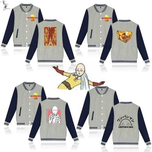ONE PUNCH MAN Printing Men/Women Autumn/Winter Baseball Jacket and Coats Long Sleeves Japanese Anime Streetwear Plus Size