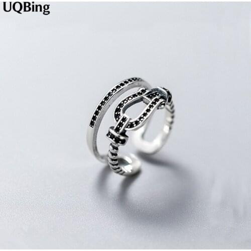 2019 New Style 925 Sterling Silver Belt Double Layer Rings Open Finger Rings For Women Gifts Jewelry