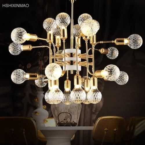Postmodern Creative Crystal Chandeliers Living Room Restaurant Villa Cafe Clothing Shop Glass Ball Chandelier AC110-240V