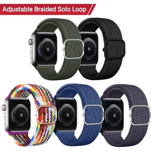 Weave Solo Loop Sport Strap For Pulseira Apple Watch Band 38/40/42/44mm Adjustable Elastic Nylon Bracelet IWatch Series 3 4 5 SE