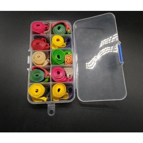 10pcs/box Slingshots Flat Rubber Band Thicknes 1.0mm Random Color Catapult Natural Latex Flat Elastic Resilient for Shooting Toy