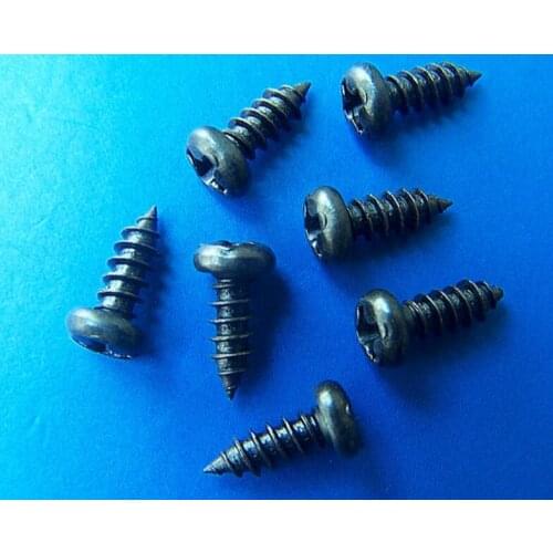 PA1.2 M1.4 1.7 M2 2.3 2.6 2.8 M3 *3 4 5 6 7 8 10 12mm silver or black round head cross phillips pointed tail self-tapping screws