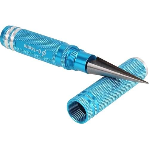 Blue 0-14Mm Aluminum Alloy Expanding Hole Puncher Opener Reamer Tool With Protective Sleeve For Rc Model Body Connector