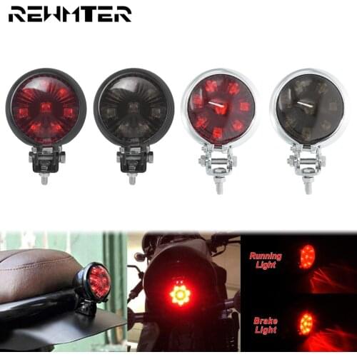 Motorcycle LED Brake Rear Lamp Taillight Cafe Racer Stop Tail Light 12V Adjustable For Harley Chopper Bobber Sportster XL Dyna