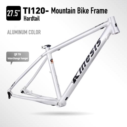 TI120 Aluminum 27.5 26 X 15/17/18 Mountain Bike Hard Tail Cone Tube Bicycle Frame Quick Release Interchangeable Thru Axle Hanger