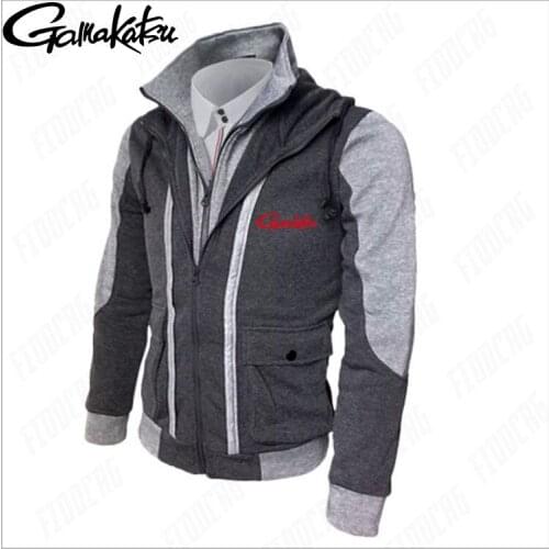 Gamakatsu Fishing Hoodie Men Winter Warm Fishing Sweatshirt Fishing Shirt Coat Fishing Jacket Men Sport Wear Fishing Clothing