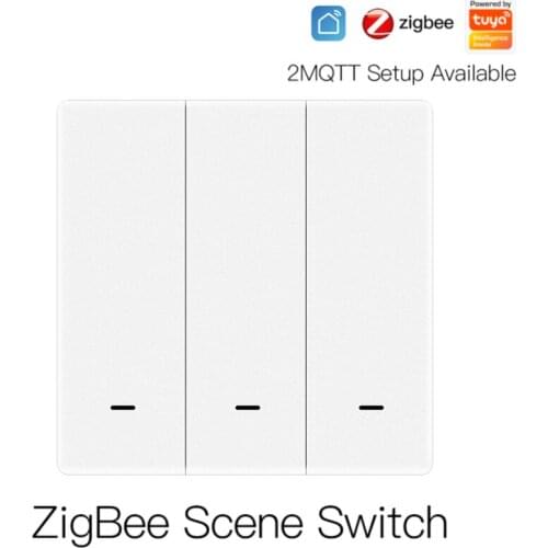 Tuya Zigbee Wireless Smart Scene Switch 1 2 3 Gang 2 Way Remote Control Sticker Zigbee 2mqtt Home Assistant Smart Home