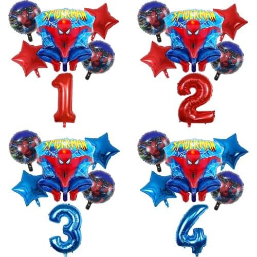Spider Superhero man Foil Balloons Air Globos Avengers kids 1 2 3 4 5 years old Birthday Party Decoration Baby Shower Kids Toy
