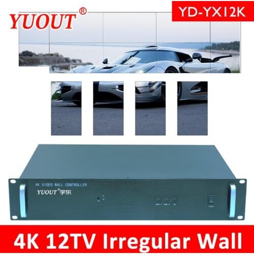 YUOUT YD-YX12K 4K 3840x2160 60HZ HDMI Video Wall Controller 12 Channel HDMI1.4 HDMI2.0 DP1.2 Video Processor2x2 3x3 3x4