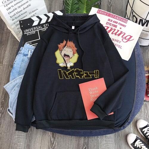 Funny Japan Anime Haikyuu Hoodies Sweatshirts Women Hot Cartoon Streetwear Harajuku Graphic Unisex Winter Fashion Male Pullovers