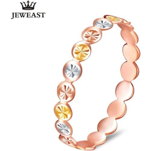 18K gold pure gold female ring model fashion Sky stars multi-colour ring gift for girlfriend Support Lettering anddrop shipping