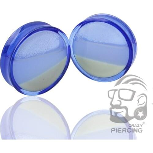 1 pairs of acrylic ear canal luminous liquid installed plug gauge black body auger 8mm-25mm