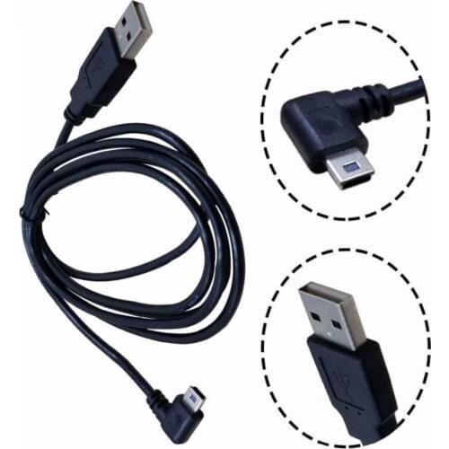 1PC Black High Quality USB 2.0 A Male Plug to Mini 5 Pin Left Angled 90 Degree Plug Data Cable Cord 1.5M/5FT 3M/10FT Accessories