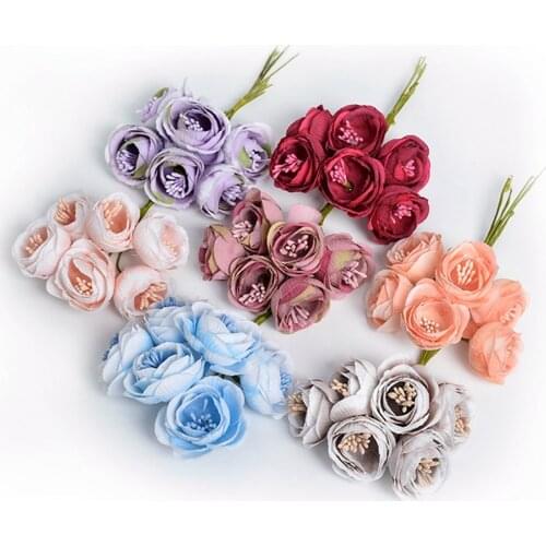 10bundle/lot Artificial 3cm Rose Bouquet Simulation Flower Silk Flower Diy Garland Headdress Wedding Decoration Bridal Flowers
