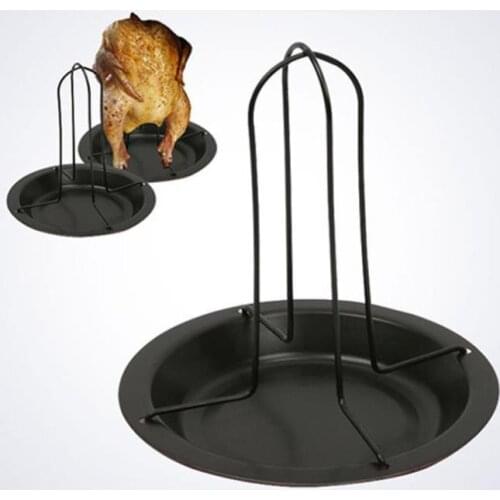 100Pcs/Lot Non-Stick Bowl Cooking Carbon Steel Grilling Pans Barbecue BBQ Tools Chicken Roaster Rack (Size: One Size) SN1271