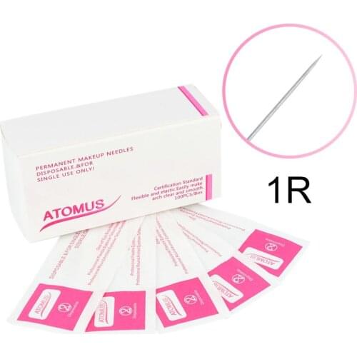100Pcs Sterilized Tattoo Needles 1R For Eyebrow Lips Permanent Makeup Tools