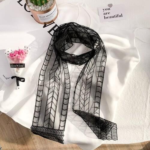 130*10.5CM Knit Pashmina Head Scarf Embroidered Wrap Shawl Lace Geometric Figure Floral Bandana Long Scarves Women Foulard