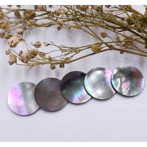 200pcs/lot 6mm-15mm Natural Round Disk Mother of Pearl shell for DIY Jewelry Natural Round black Pearl shell for Studs and ring