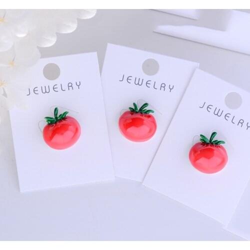 2021 Trendy Cute Tomato Small Collar Pin Fashion Enamel Anti-glare Buckle for Girl Summer Hat Bag Jewelry Accessories Corsage