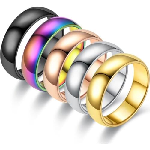 316L Stainless Steel Titanium Steel Plain Ring Simple Individual Mens Ring Glossy Female Jewelry Not Fade