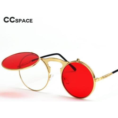 46137 Flip-flop Lens Steampunk Retro Classic Sunglasses Men Women Fashion Round Glasses