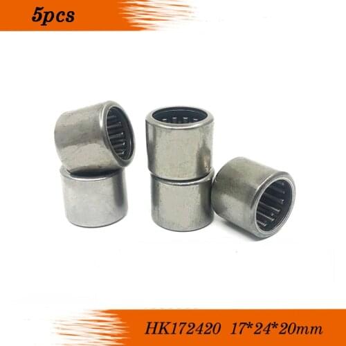 5Pcs HK172420 TA1720 Drawn Cup Type Needle Roller Bearing 17x24x20mm
