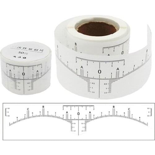 50PCS/Roll Disposable Microblading Sticker Tattoo Ruler-Nose Positioning Eyebrow Ruler Eyebrow Grooming Stencil Measure Tools