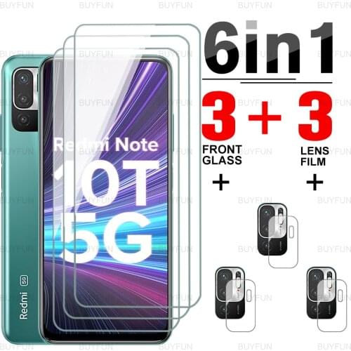 6in1 Camera Lens Film For Xiaomi Redmi Note 10T 5G HD Front Tempered Glass for redmi note 10 t t10 redmy note 10t 5g safety glas