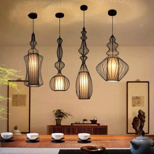 American creative bar retro homestay living room restaurant hot pot shop aristocratic iron birdcage Pendant Lights WF1027