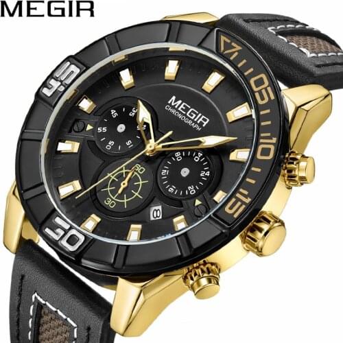 MEGIR Mens Watches Top Brand Luxury Waterproof Quartz Watch Man Luminous Business Wristwatches Hour Reloj Hombre Zegarek Damski