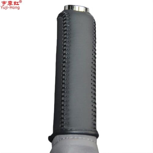 Yuji-Hong Car Handbrake Covers Case for Chevrolet Cruze 2015 Genuine Leather Auto Handbrake Grips Cover Black/Red thread