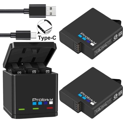For GoPro Hero 7 hero 6 hero 5 Black Battery + Triple Charger for Go Pro Hero 7 6 5 Black camera battery