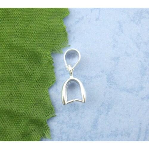 DoreenBeads Retail 20PCs Silver color Ice Pick Pinch Clip Bails For Pendants With Loop 6x19mm