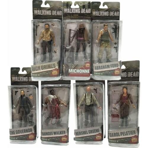 Walking Dead Michonne Abbaham Ford The Governor Carol Peletier Rick Grimes Bungee Walker Hershel Greene Action Figure Model Toy