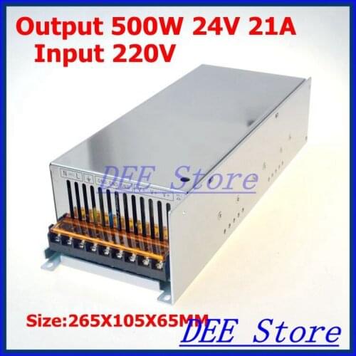 500W 24V(0V~26.4V) 21A Single Output ac 220v to dc 24v Switching power supply unit for LED Strip light