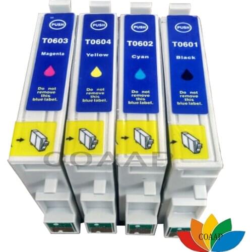 4 Compatible T0601 - T0604 ink cartridge for epson Stylus C88 CX3800 CX3810 CX4200 CX4800 CX5800F CX7800 with chip